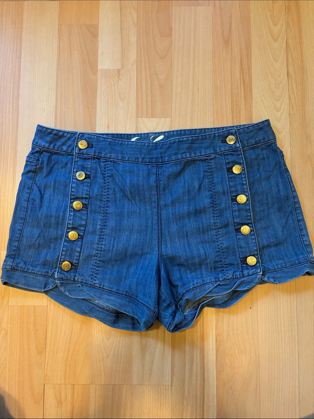 Juicy Couture Dark Blue Denim Sailor Button Shorts